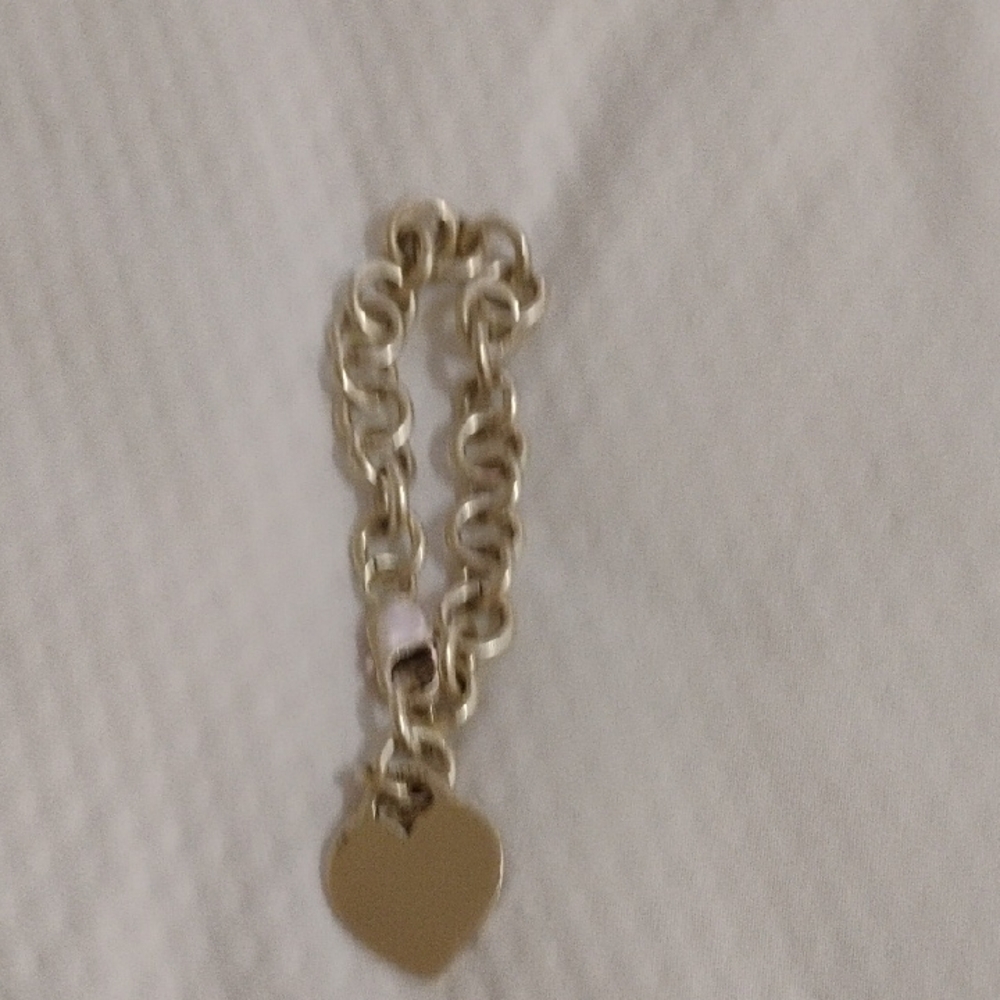 Women's Sterling Silver Heart Shape Thick Bracelet Size7'